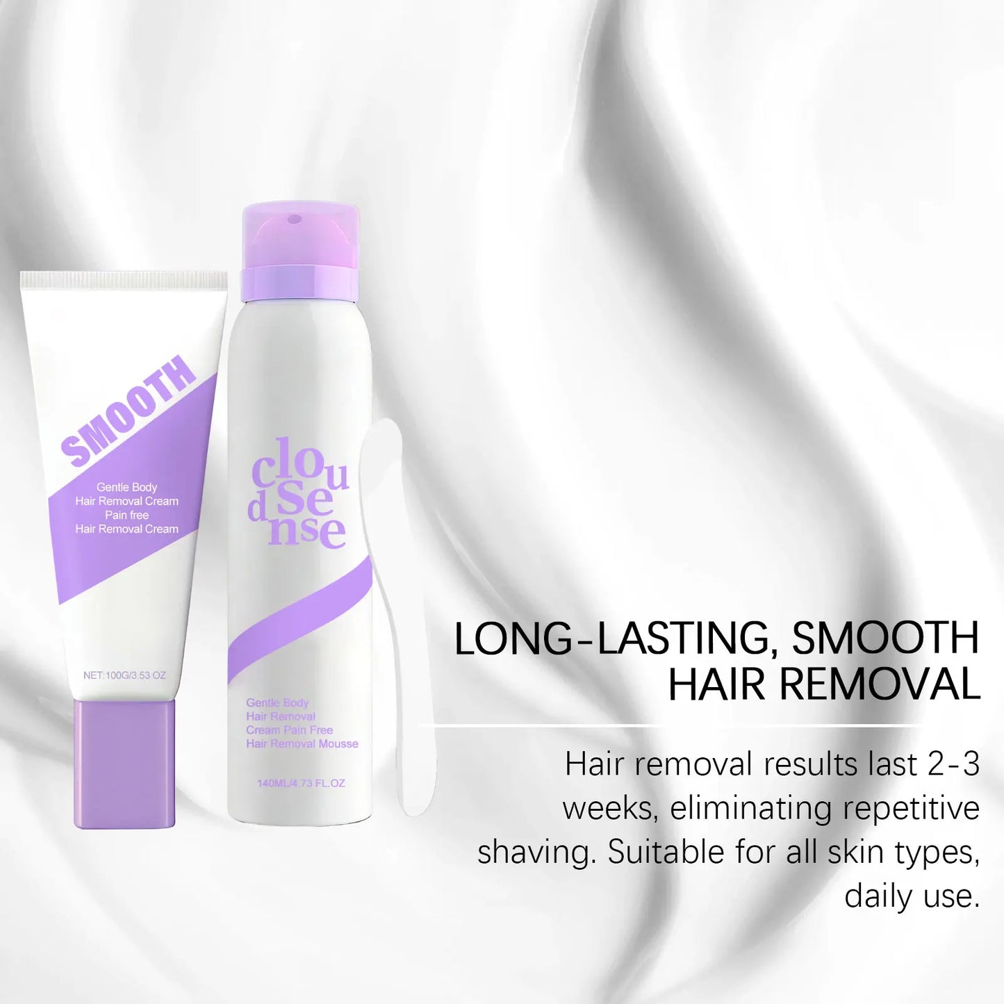 AMZ Gentle Depilatory Set Body Hair Removal Cream Smoothing Moisturizing Skin Care for Soft Fine Skin Daily