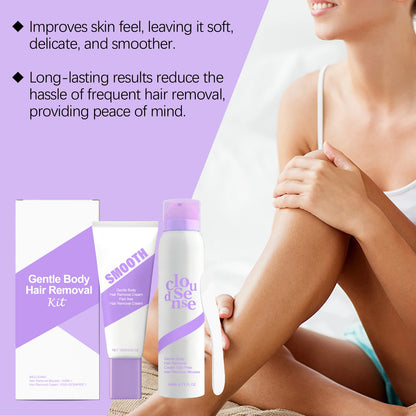 AMZ Gentle Depilatory Set Body Hair Removal Cream Smoothing Moisturizing Skin Care for Soft Fine Skin Daily